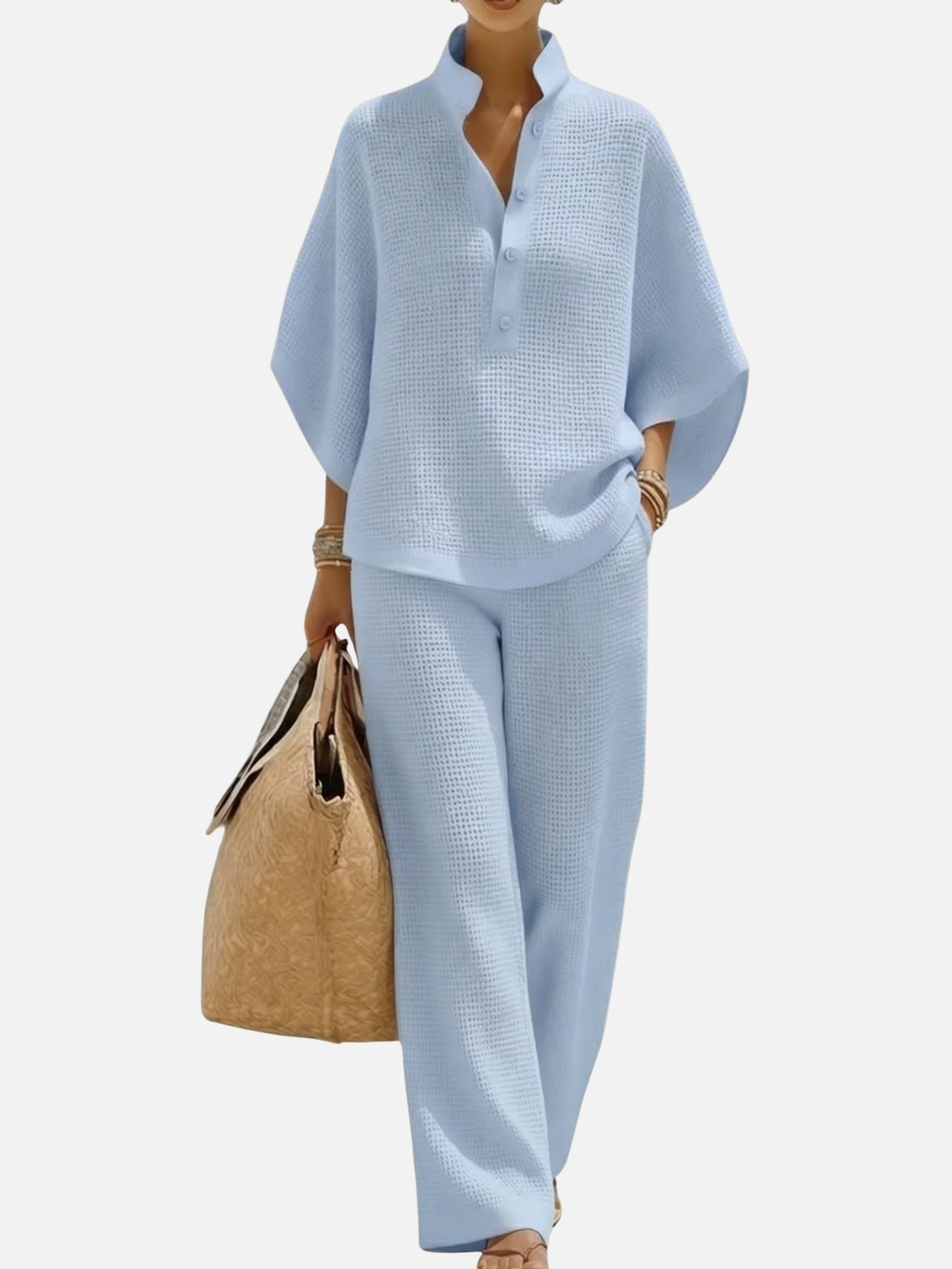 Ensemble Deux-Pièces Waffle pour Femmes