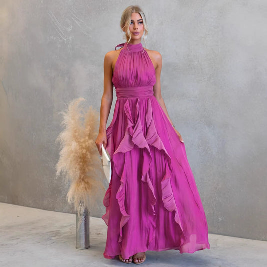 Vestido Maxi con Volantes Celestia