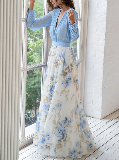 Magnifique Robe Maxi avec Imprimé Floral
