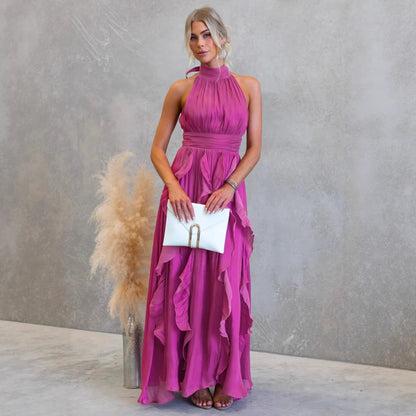 Vestido Maxi con Volantes Celestia