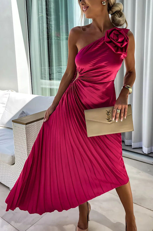 Eya™ | Élégant Robe Maxi Florale à Une Épaule