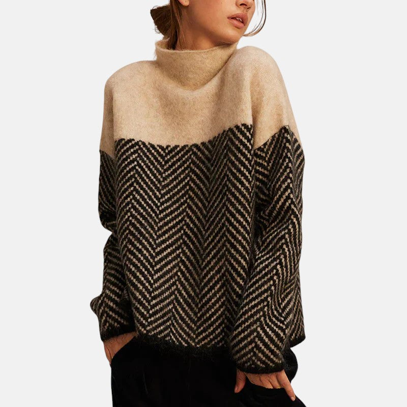 Eva - Pull en maille à chevrons