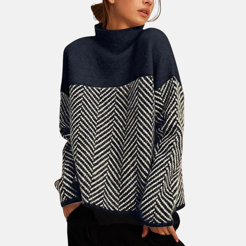 Eva - Pull en maille à chevrons