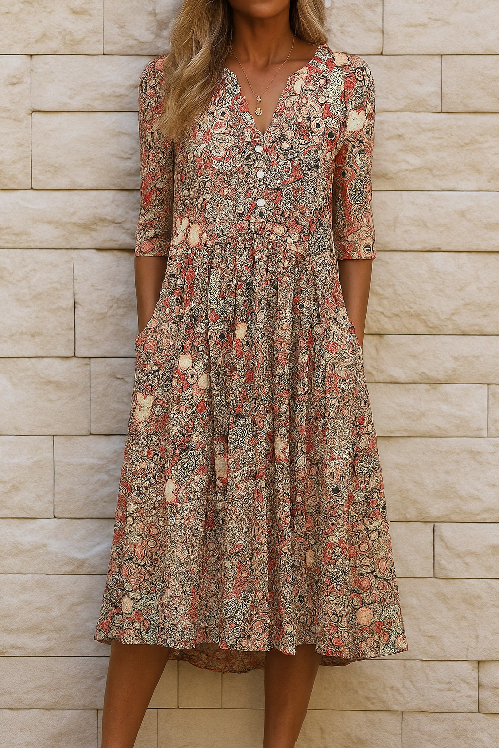 OLIVIA | ROBE ÉLÉGANTE AVEC DÉCOLLETÉ EN V