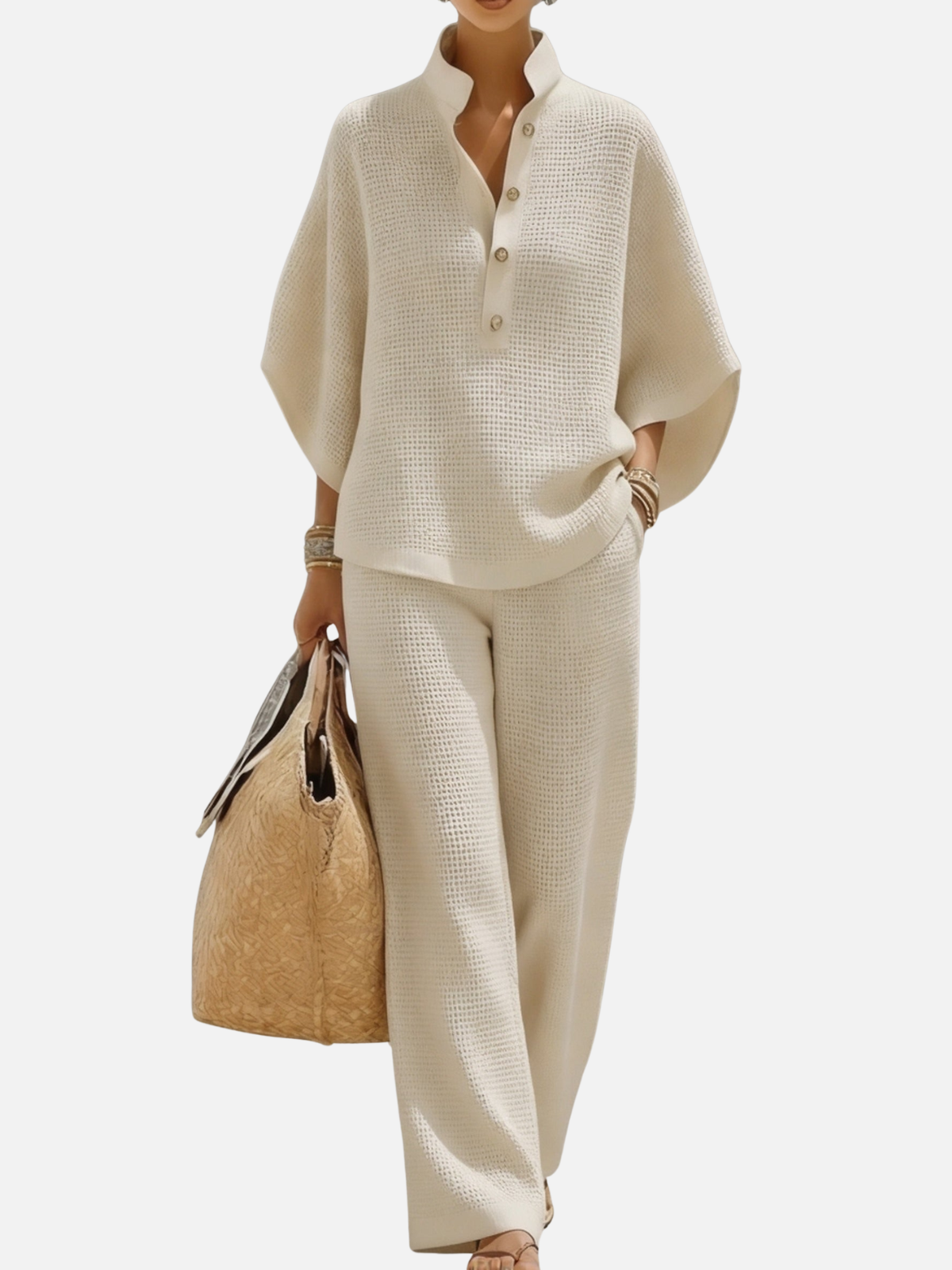 Ensemble Deux-Pièces Waffle pour Femmes