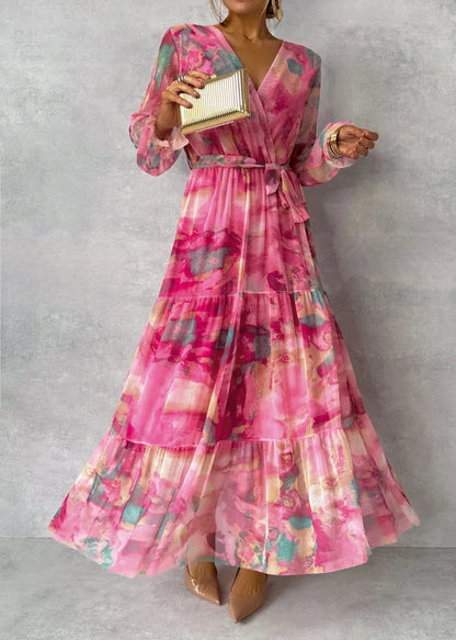 Robe Croisée avec Imprimé Floral