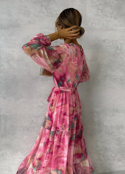 Vestido Cruzado con Estampado Floral