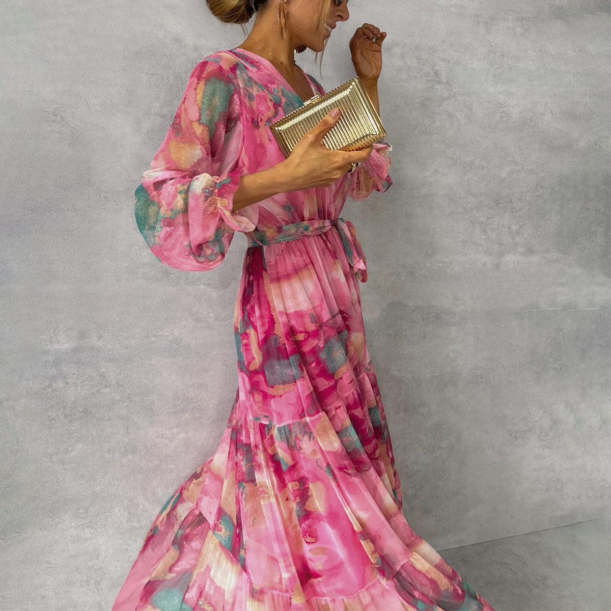 Robe Croisée avec Imprimé Floral