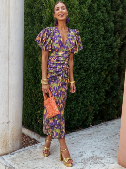 Vestido Midi Plisado Vivo