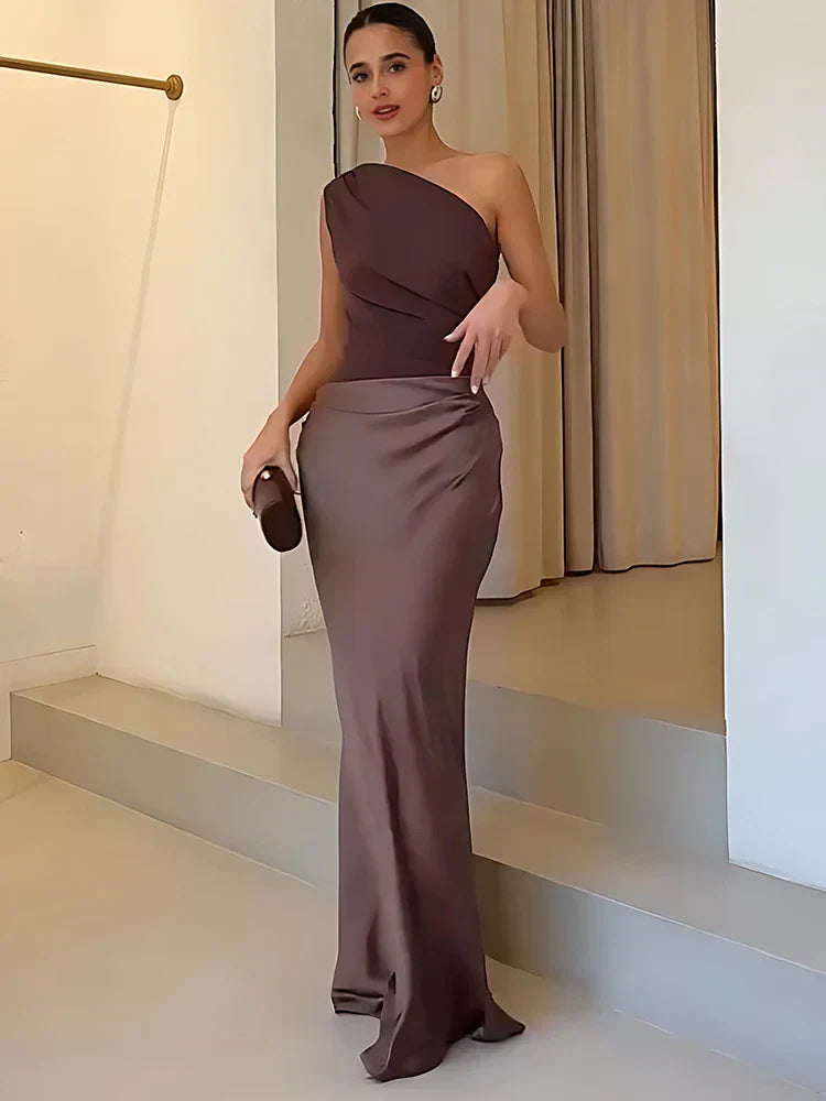 Robe Maxi avec Culpabilité en Satin