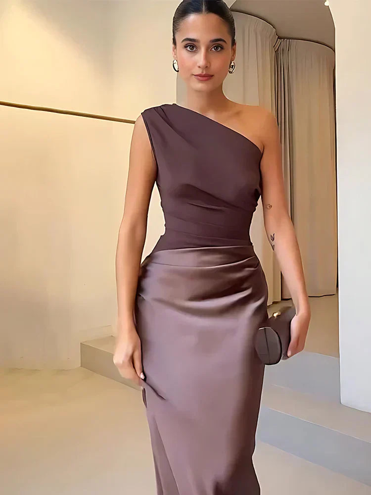Robe Maxi avec Culpabilité en Satin
