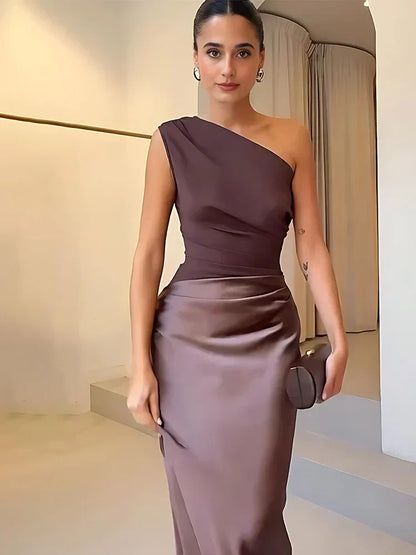 Robe Maxi avec Culpabilité en Satin