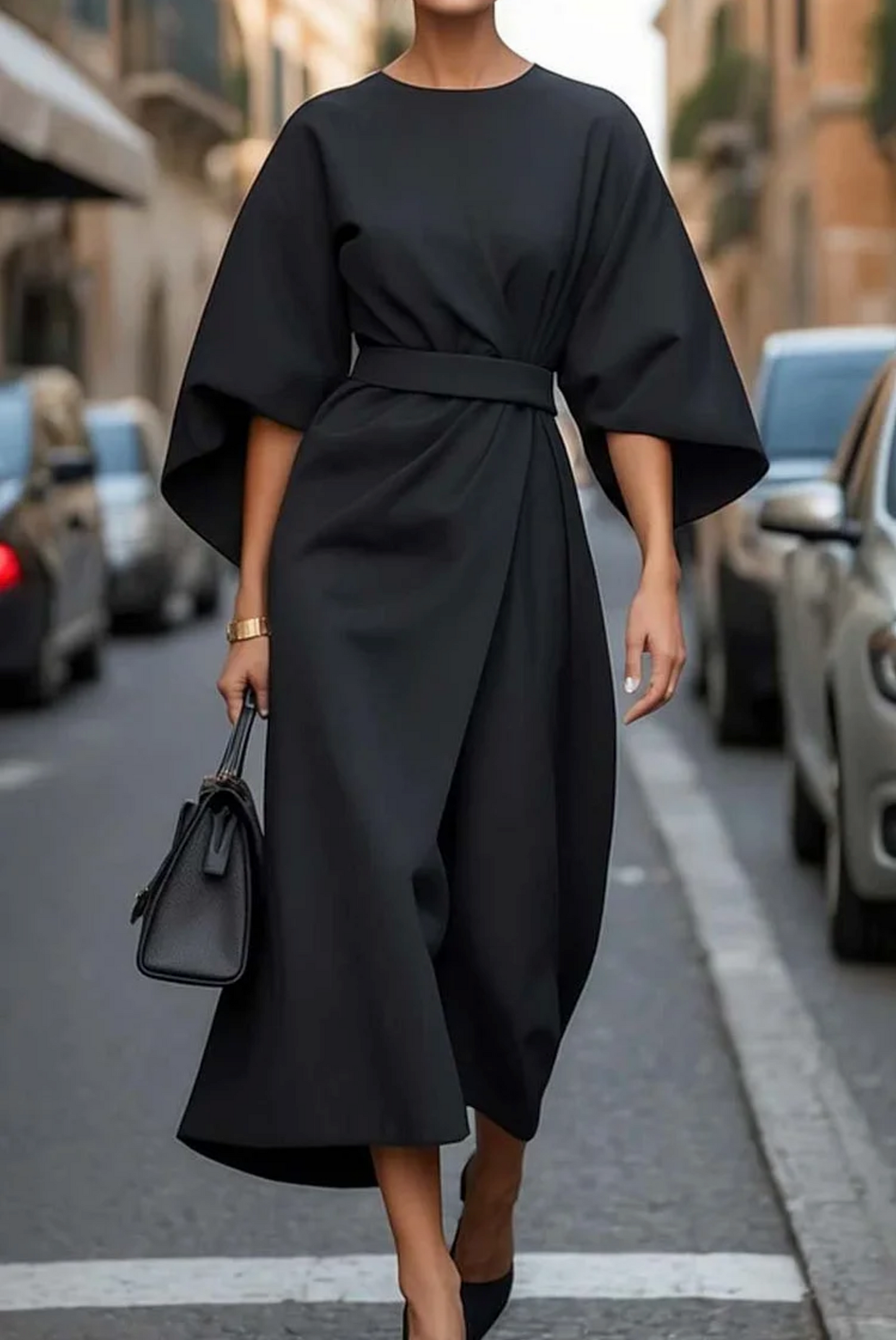 Matzliah™ | Robe Élégante à Manches Bouffantes