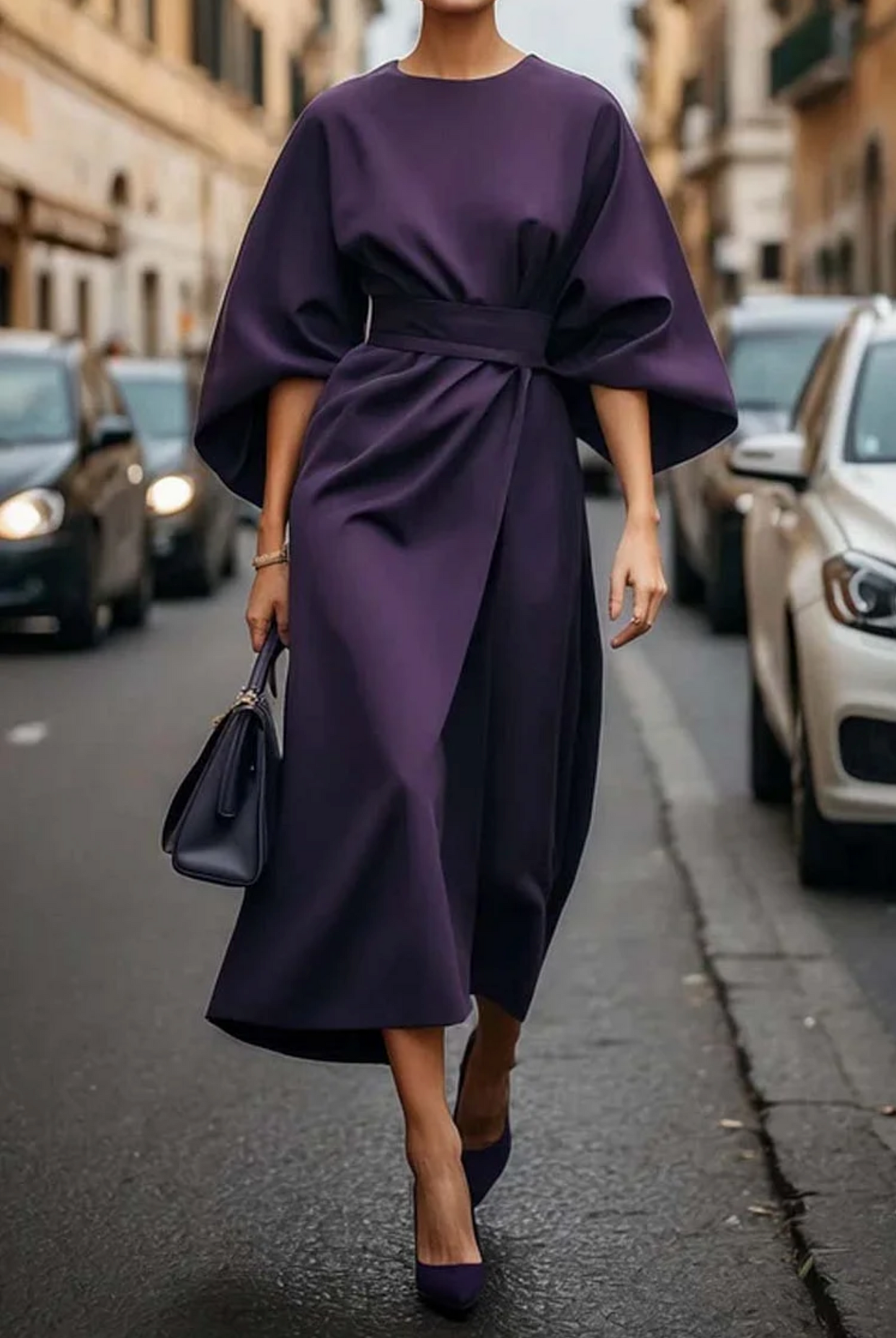 Matzliah™ | Robe Élégante à Manches Bouffantes
