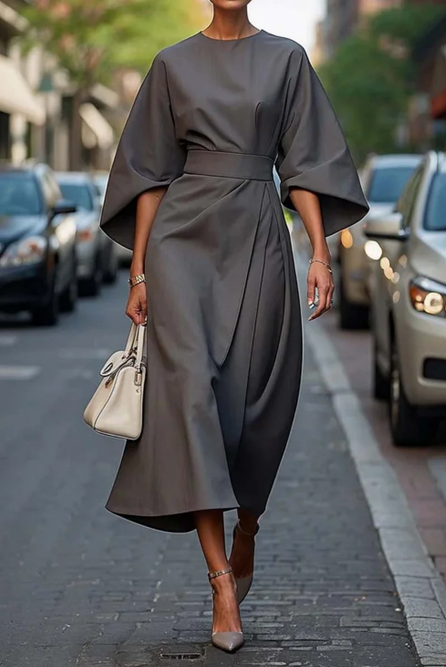 Matzliah™ | Robe Élégante à Manches Bouffantes