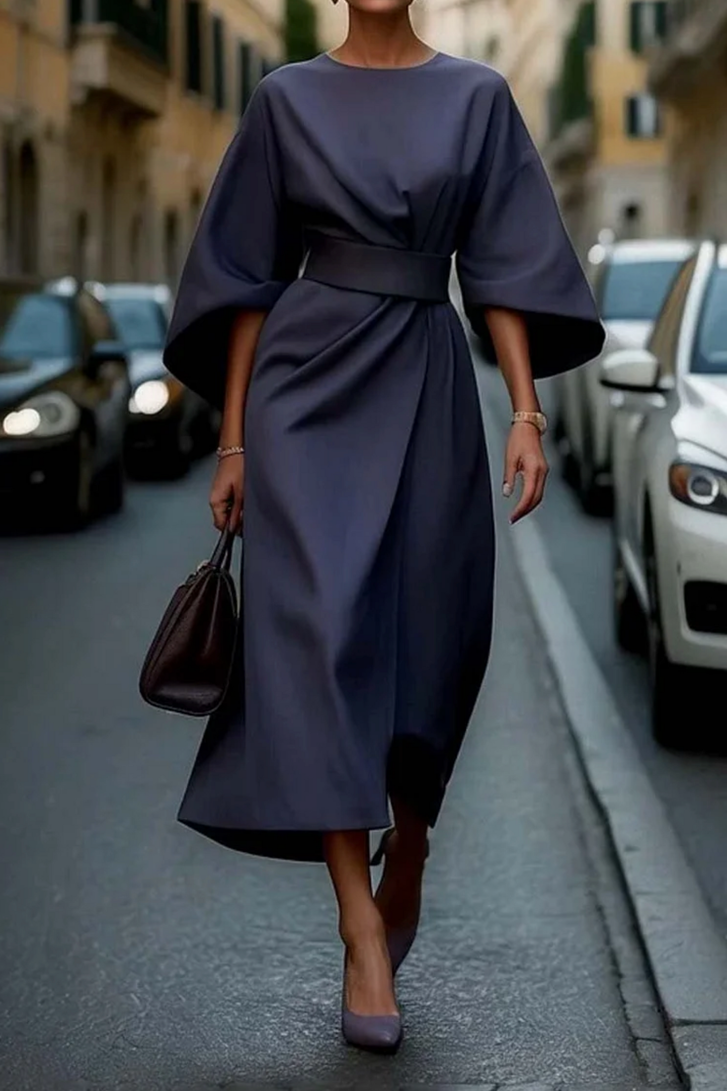 Matzliah™ | Robe Élégante à Manches Bouffantes