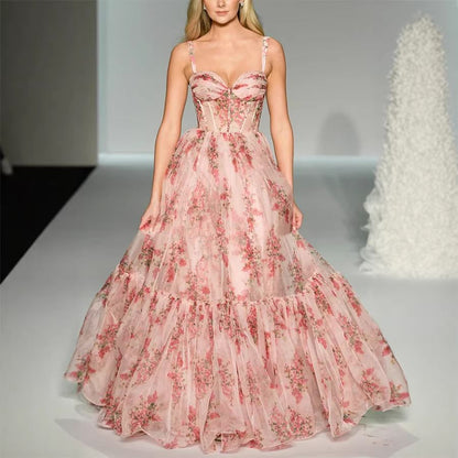Robe en Tulle à Volants Superposés Elysian