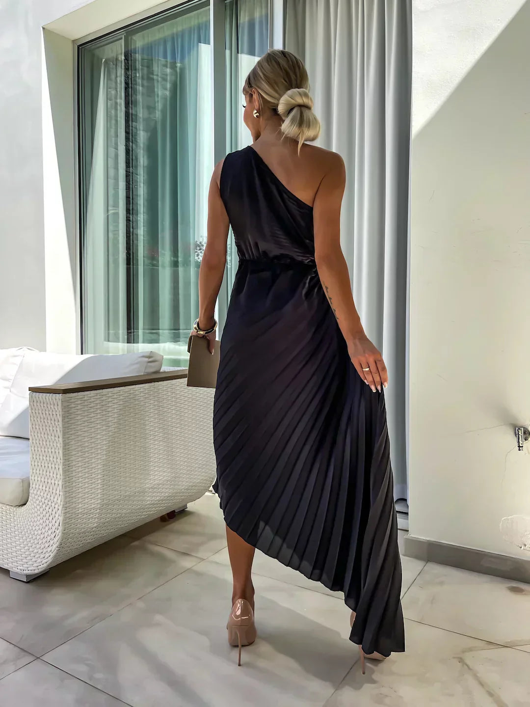 Eya™ | Élégant Robe Maxi Florale à Une Épaule